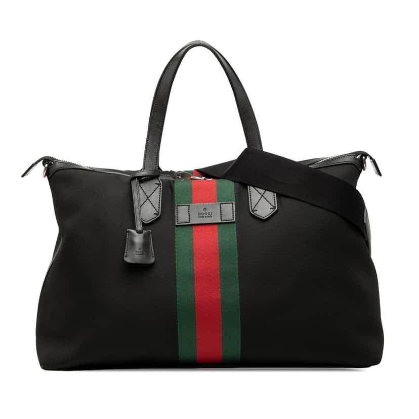 Gucci Techno Canvas Web Travel Bag Black Very good condition - Front View