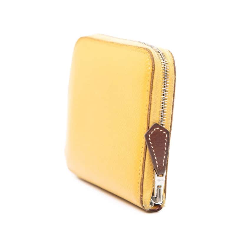 Hermès Epsom Silk In Compact Wallet Yellow Leather Very good condition - Back View