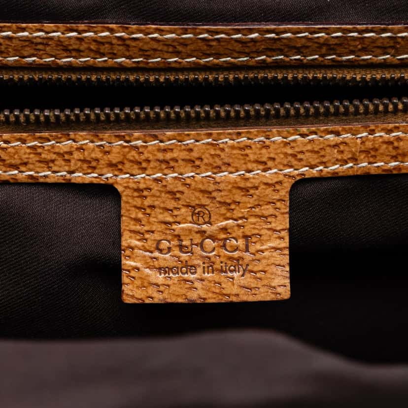 Gucci GG Canvas Bamboo Studded Hobo Beige Very good condition - Box View