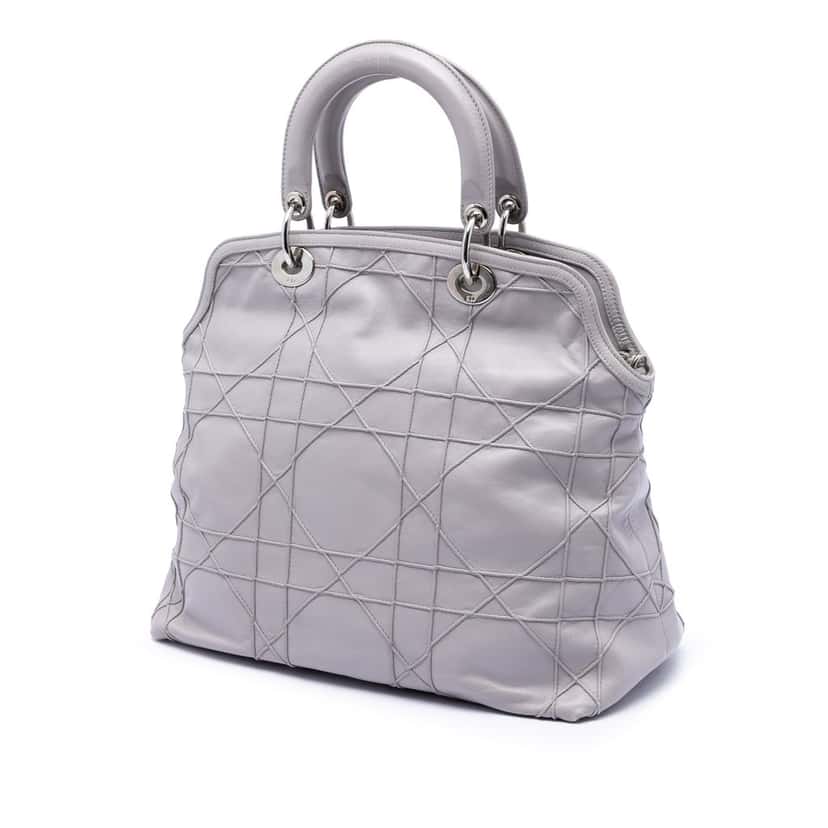 Dior Medium Lambskin Cannage Polochon Granville Satchel Other Leather Never worn, with tag - Back View