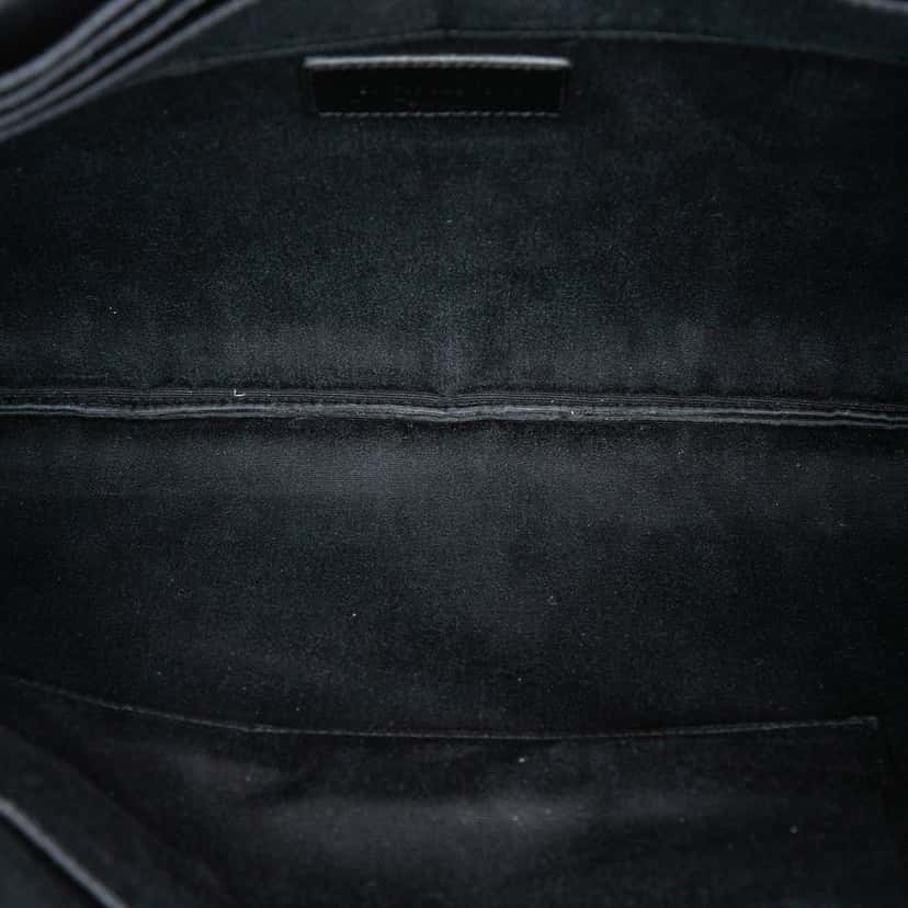 Saint Laurent Croc Embossed Leather Document Holder Black Leather Very good condition - Model View