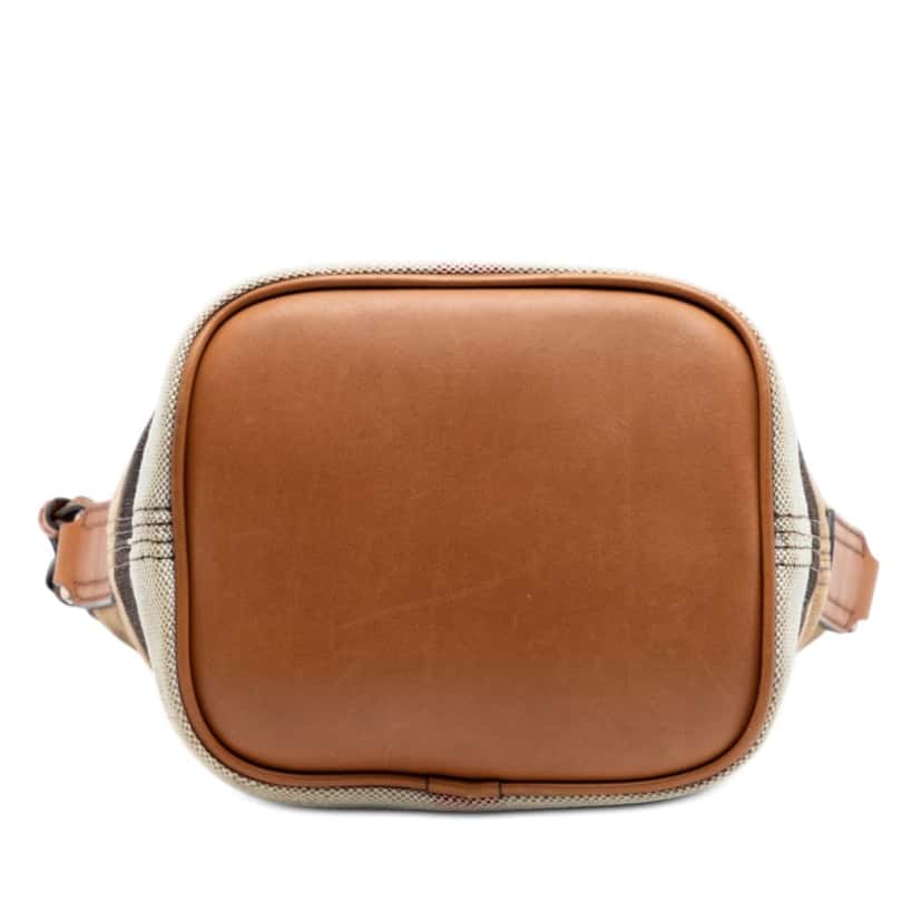 Burberry Mini Mega Check Canvas Ashby Tassel Bucket Bag Brown Very good condition - Inside View