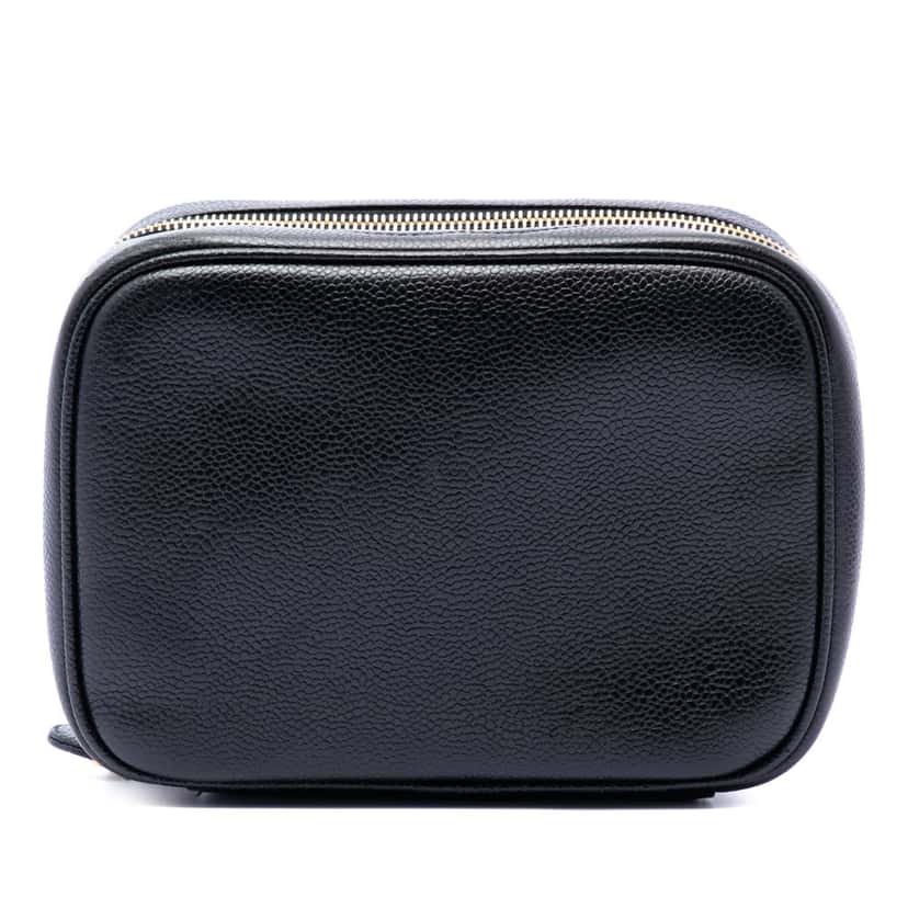 Chanel CC Caviar Vanity Bag Black Leather Very good condition - Inside View