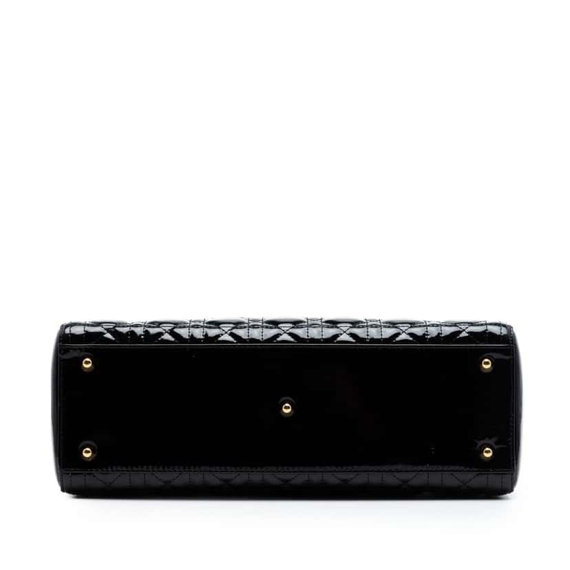 Dior Large Patent Cannage Lady Dior Black Leather Very good condition - Inside View