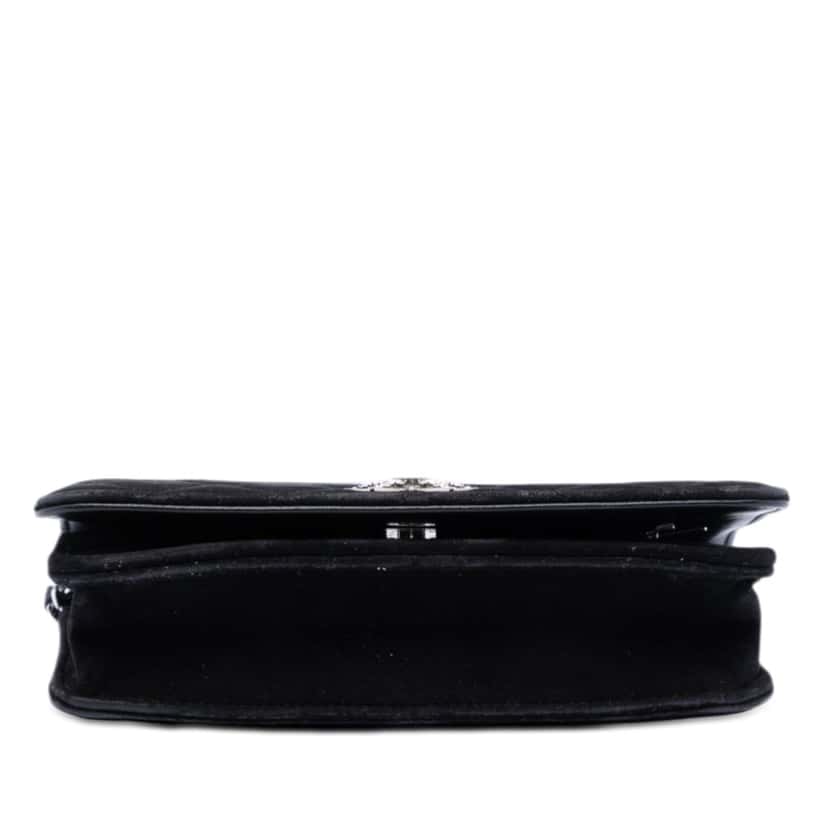 Chanel Quilted Suede Cocostellar Wallet on Chain Black Leather Very good condition - Inside View