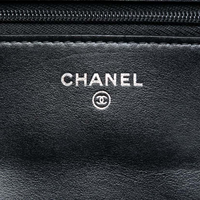 Chanel Quilted Suede Cocostellar Wallet on Chain Black Leather Very good condition - Box View