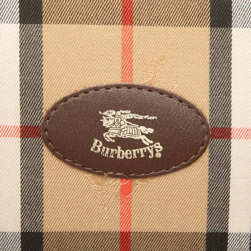 Burberry Haymarket Check Canvas Shoulder Bag Beige Very good condition - Box View