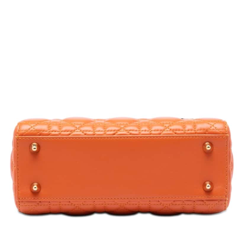Dior Small Lambskin Cannage MyABCDior Lady Dior Orange Leather Very good condition - Inside View