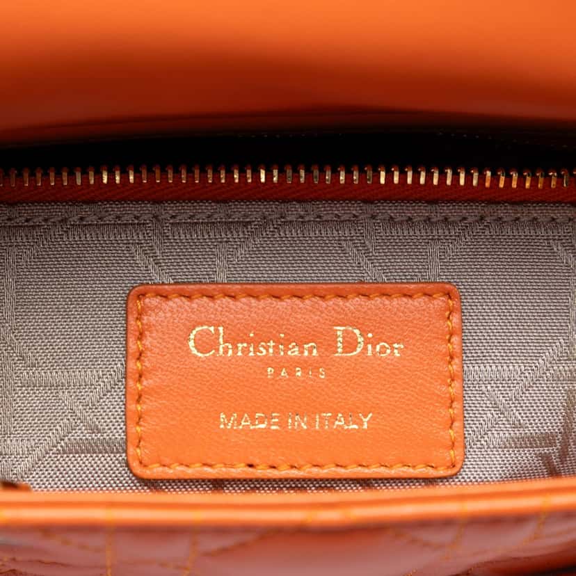 Dior Small Lambskin Cannage MyABCDior Lady Dior Orange Leather Very good condition - Box View