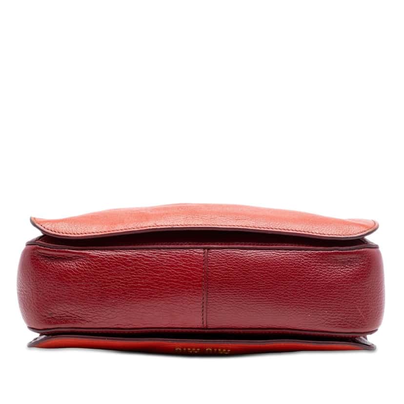 Miu Miu Bicolor Goatskin Madras Satchel Orange Leather Very good condition - Inside View