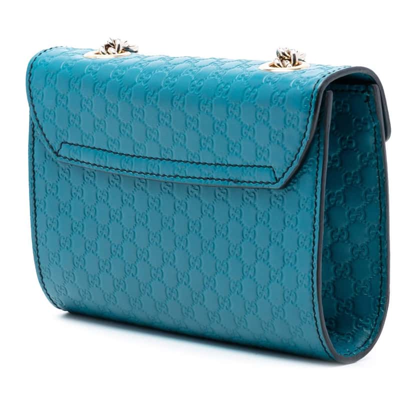 Gucci Mini Microguccissima Emily Crossbody Blue Leather Very good condition - Back View