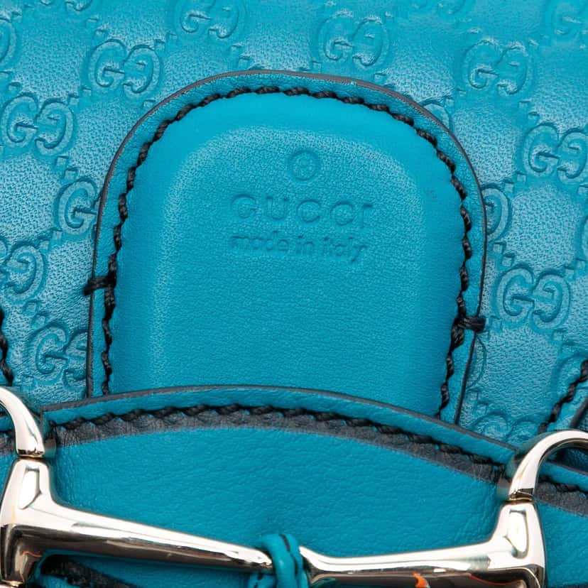 Gucci Mini Microguccissima Emily Crossbody Blue Leather Very good condition - Box View