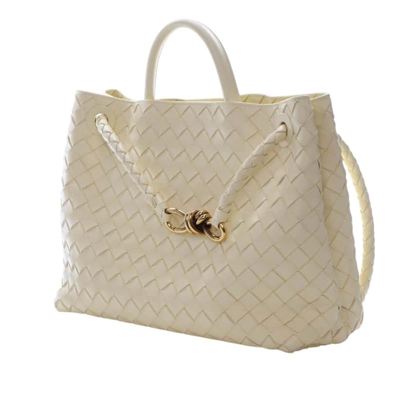 Bottega Veneta Medium Lambskin Intrecciato Andiamo Bag Yellow Leather Very good condition - Inside View