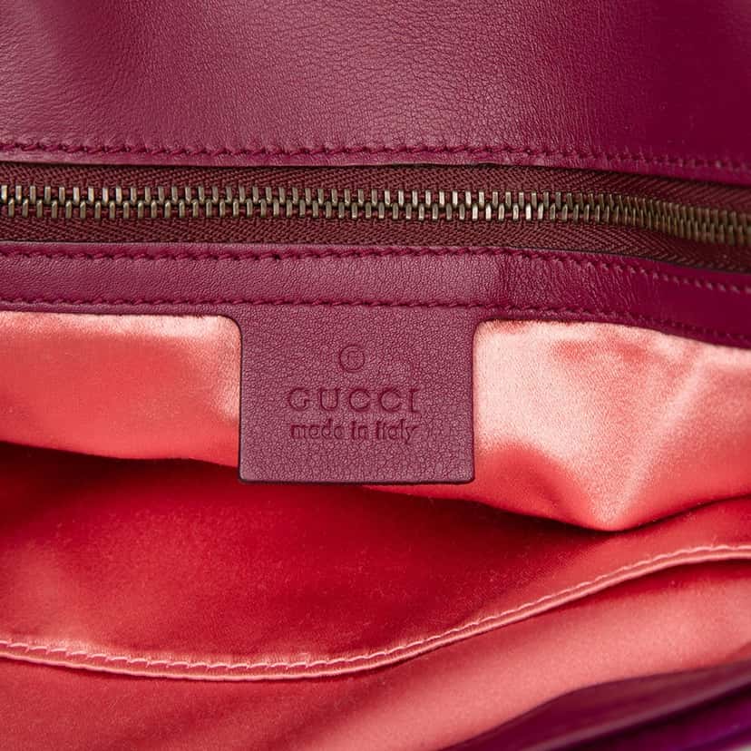Gucci Large GG Marmont Embroidered Matelasse Velvet Loved Flap Crossbody Purple Very good condition - Box View