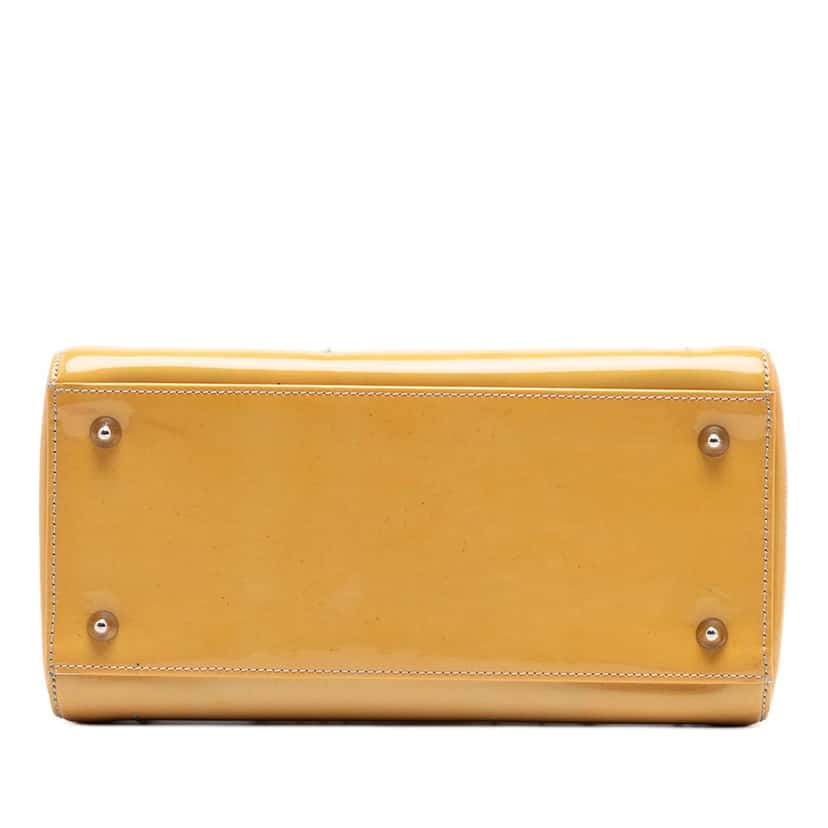 Dior Medium Ombre Patent Cannage Lady Dior Yellow Leather Very good condition - Inside View