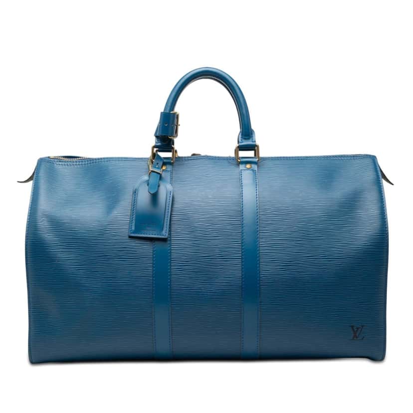 Louis Vuitton Epi Keepall 45 Blue Leather Very good condition - Front View