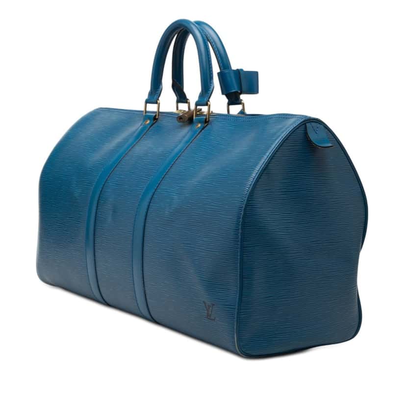 Louis Vuitton Epi Keepall 45 Blue Leather Very good condition - Back View