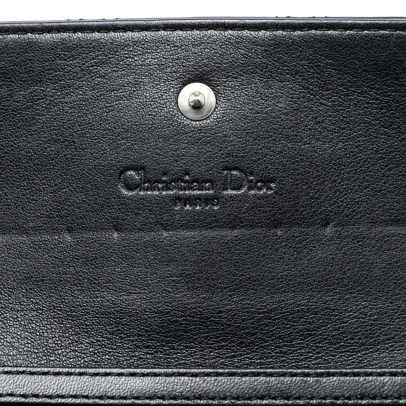 Dior Patent Cannage Lady Dior Wallet On Chain Black Leather Very good condition - Box View