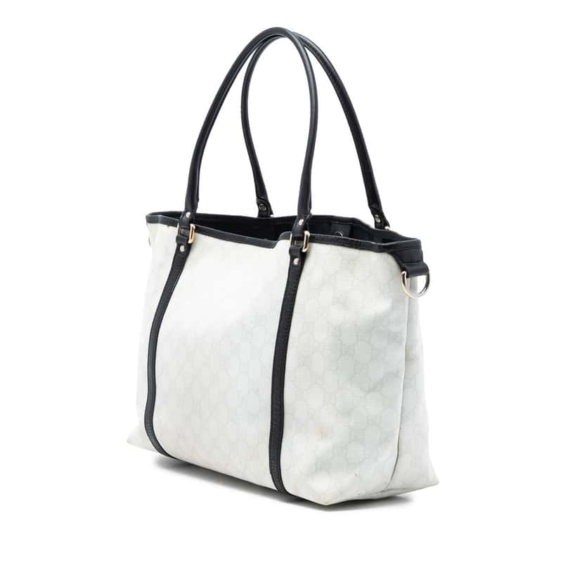 Gucci Medium GG Supreme Joy Tote White Very good condition - Back View