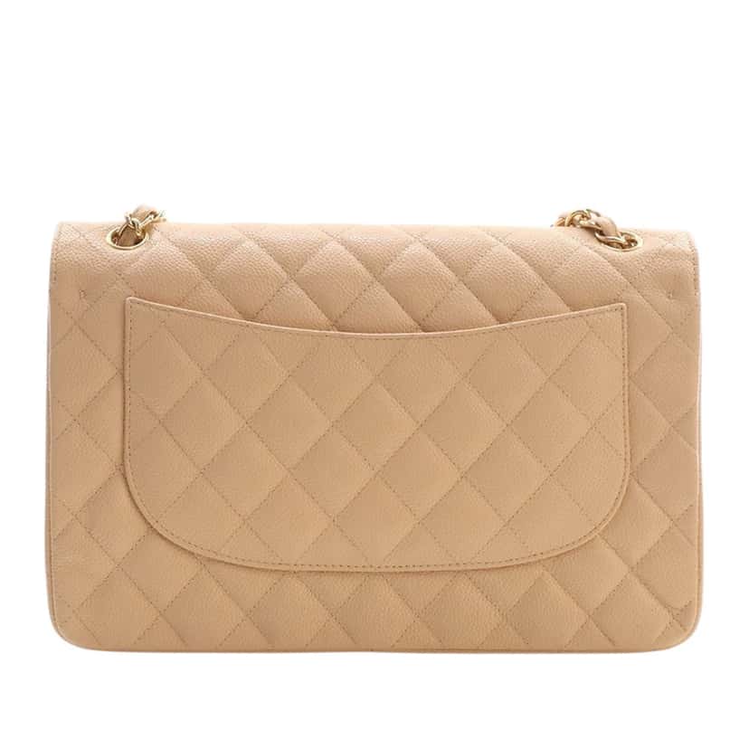 Chanel Jumbo Classic Caviar Double Flap Beige Leather Very good condition - Model View