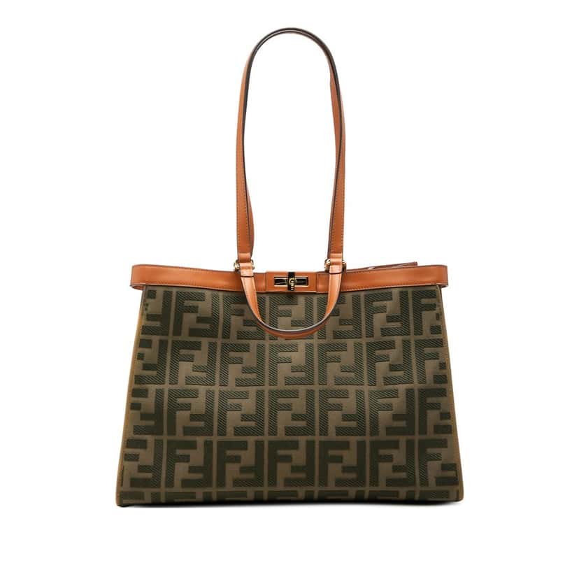Fendi Zucca Embroidered Canvas Peekaboo X Tote