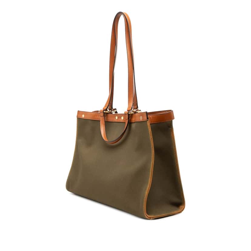 Fendi Zucca Embroidered Canvas Peekaboo X Tote Green Very good condition - Back View
