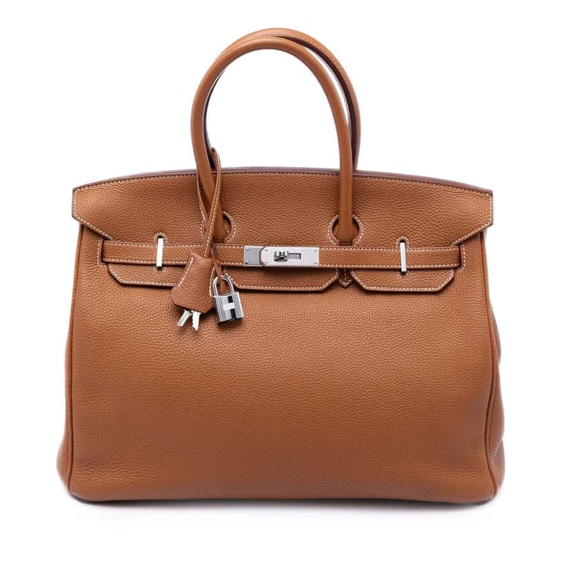 Hermès Togo Birkin Retourne 35 Brown Leather Very good condition - Front View