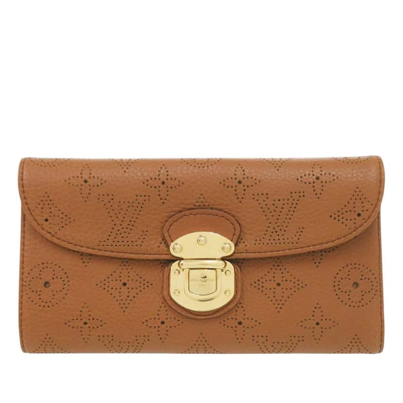 Louis Vuitton Monogram Mahina Portefeuille Amelia Brown Leather Very good condition - Front View