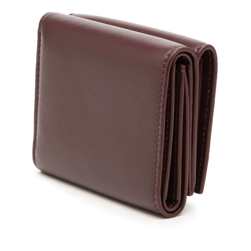 LOEWE Leather Anagram Trifold Wallet Red Leather Very good condition - Back View