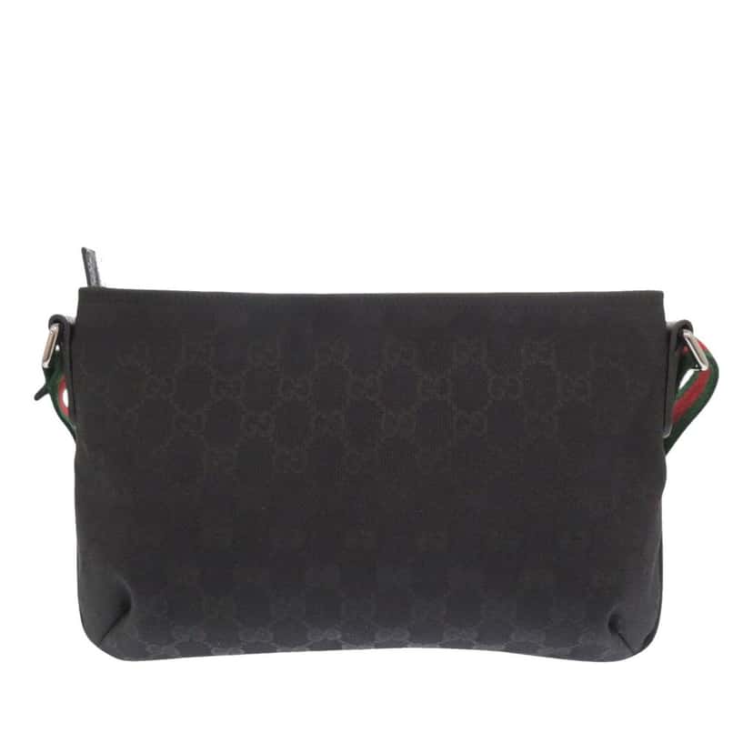 Gucci GG Canvas Web Crossbody Black Very good condition - Back View