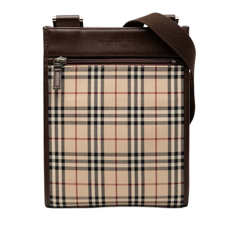 Burberry House Check Canvas Crossbody Beige Very good condition - Front View