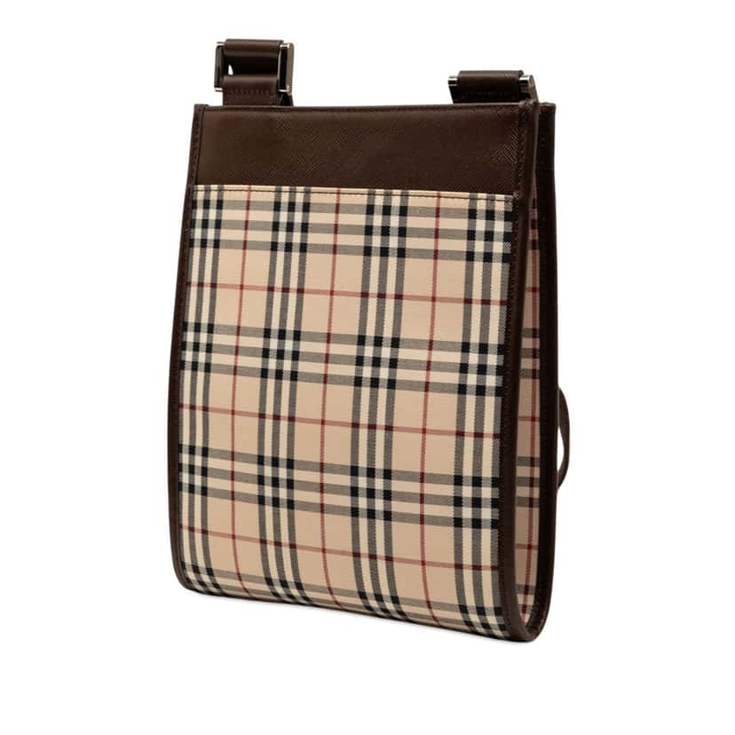 Burberry House Check Canvas Crossbody Beige Very good condition - Back View
