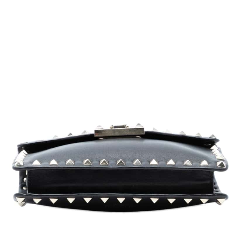 Valentino Small Leather Rockstud Flap Crossbody Black Leather Very good condition - Inside View