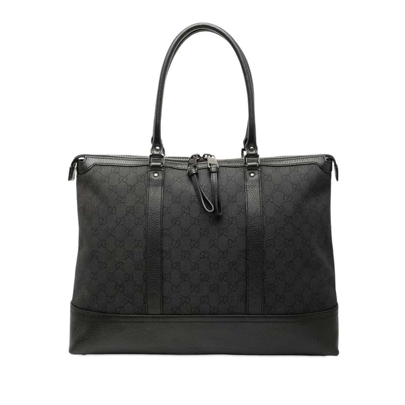 Gucci GG Denim Tote Black Very good condition - Front View