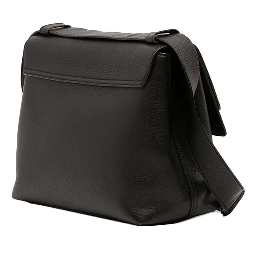 Gucci Large GG Marmont Pebbled Calfskin Flap Shoulder Bag Black Leather Very good condition - Back View