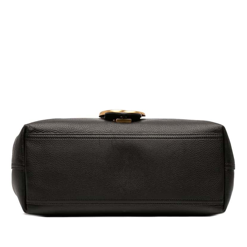 Gucci Large GG Marmont Pebbled Calfskin Flap Shoulder Bag Black Leather Very good condition - Inside View