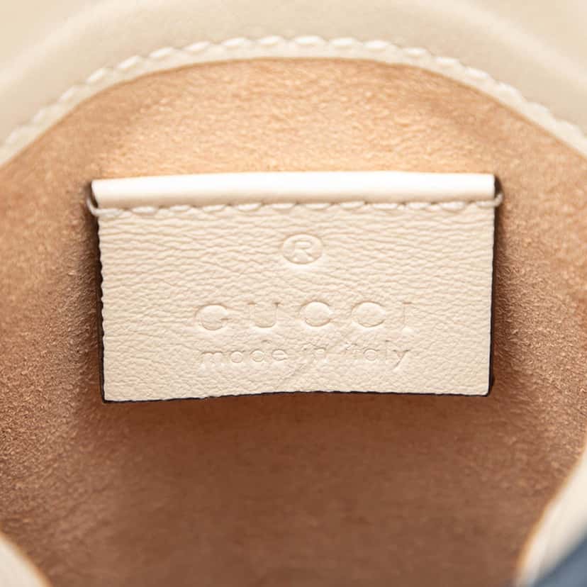 Gucci GG Marmont Matelasse Diagonal Calfskin Torchon Phone Holder Crossbody White Leather Very good condition - Box View