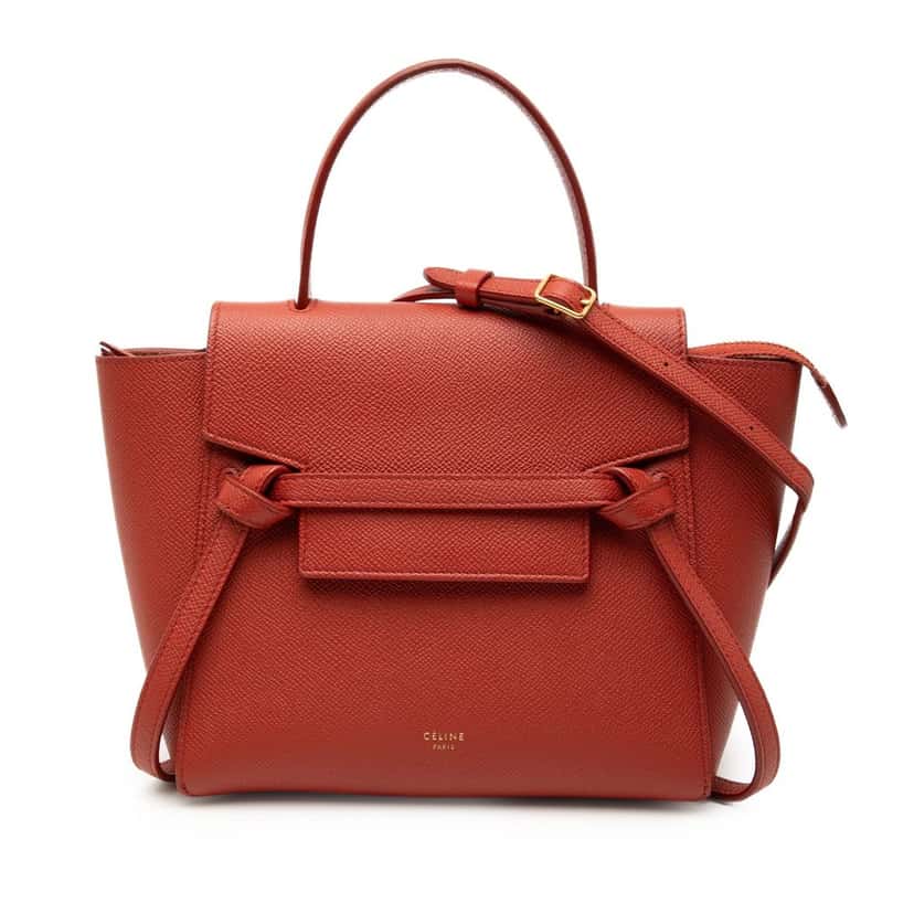 Celine Nano Grained Calfskin Belt Bag Red Leather Very good condition - Front View