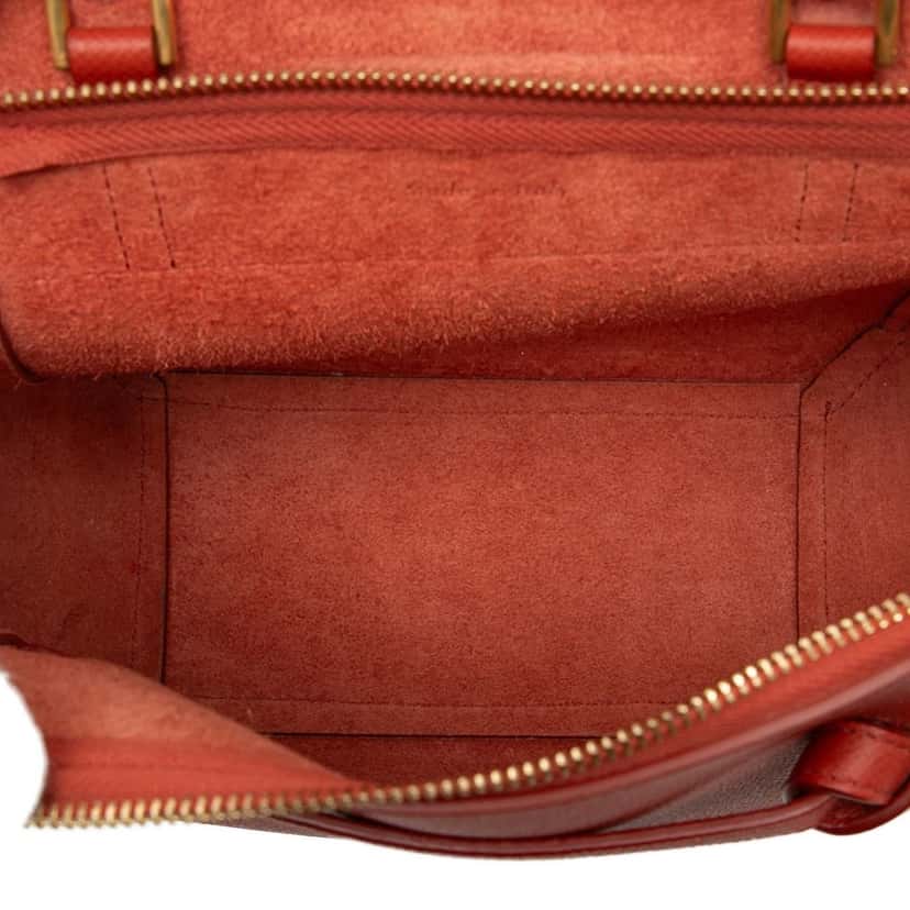 Celine Nano Grained Calfskin Belt Bag Red Leather Very good condition - Model View
