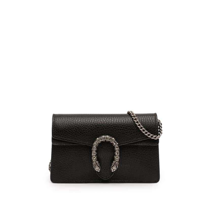 Gucci Mini Calfskin Dionysus Crossbody Black Leather Very good condition - Front View