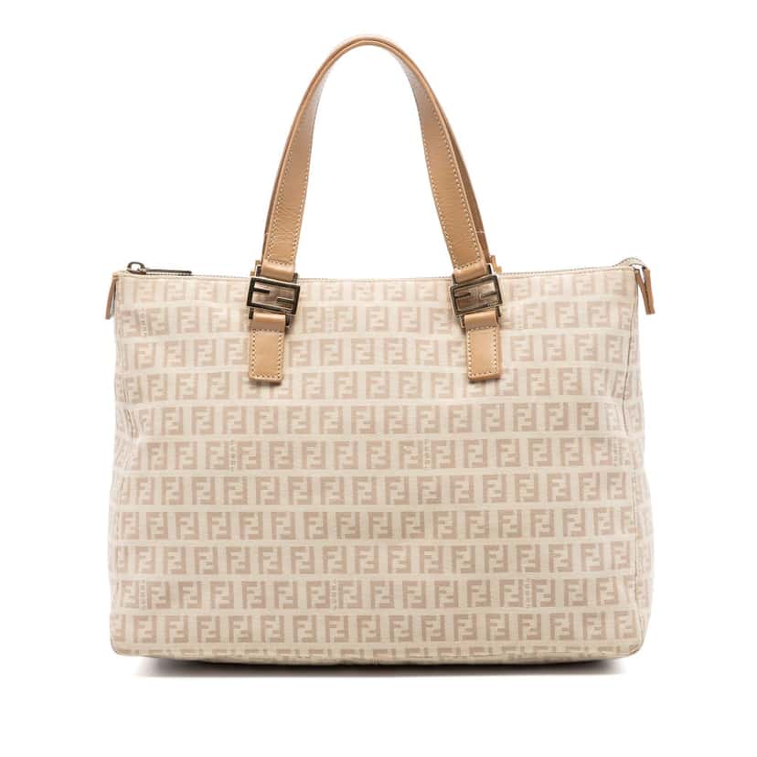 Fendi Zucchino Canvas Tote Beige Very good condition - Front View