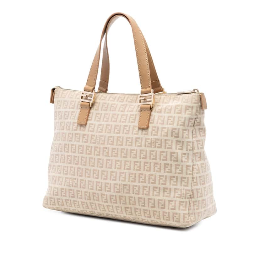 Fendi Zucchino Canvas Tote Beige Very good condition - Back View