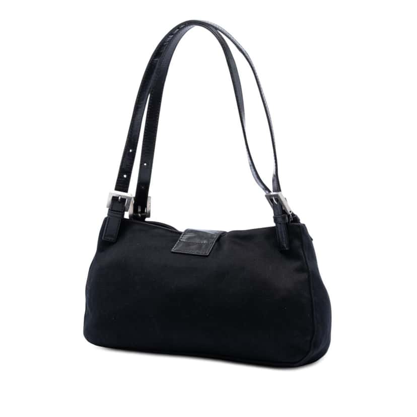 Fendi Cotton FF Shoulder Bag Black Very good condition - Back View