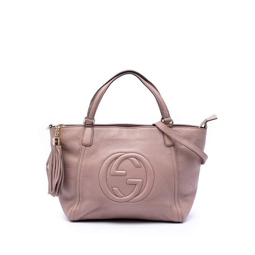 Gucci Small Calfskin Soho Cellarius Satchel Pink Leather Very good condition - Front View