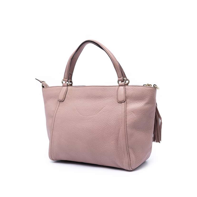 Gucci Small Calfskin Soho Cellarius Satchel Pink Leather Very good condition - Back View