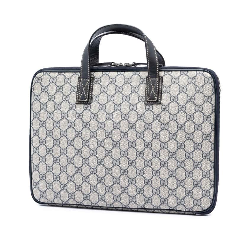Gucci GG Supreme Laptop Bag Beige Very good condition - Back View