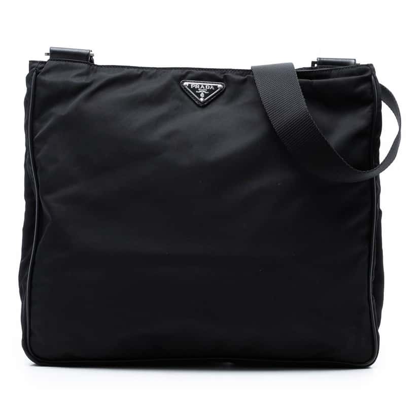 Prada Tessuto Zip Top Crossbody Black Very good condition - Front View