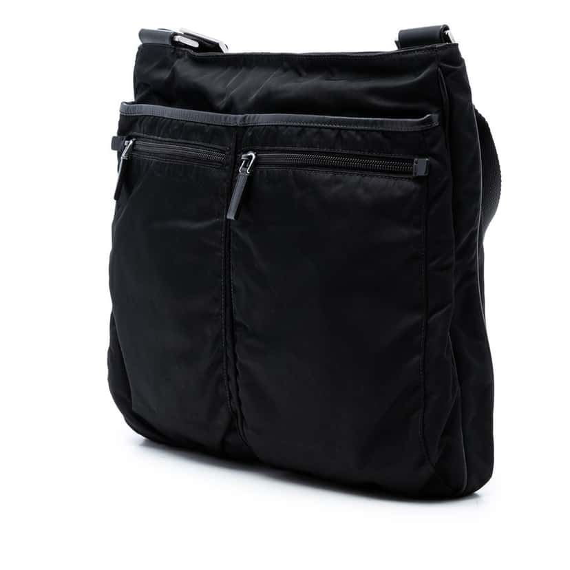 Prada Tessuto Zip Top Crossbody Black Very good condition - Back View