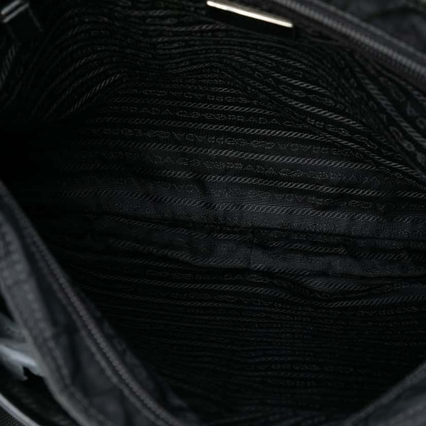 Prada Tessuto Zip Top Crossbody Black Very good condition - Model View