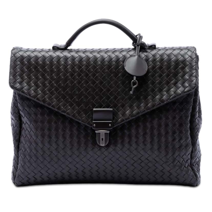 Bottega Veneta Nappa Intrecciato Briefcase Black Leather Very good condition - Front View